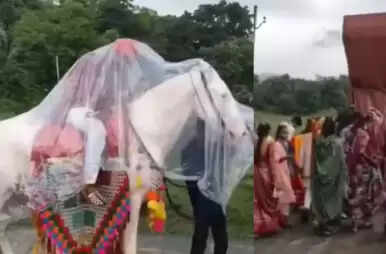 बारिश में भी दूल्हे की शादी: वायरल वीडियो ने किया सबको हंसने पर मजबूर