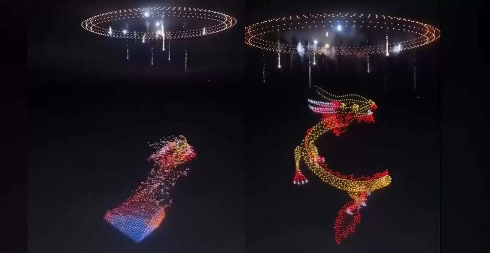 चीन का अद्भुत ड्रोन और आतिशबाजी शो, नए साल का जश्न