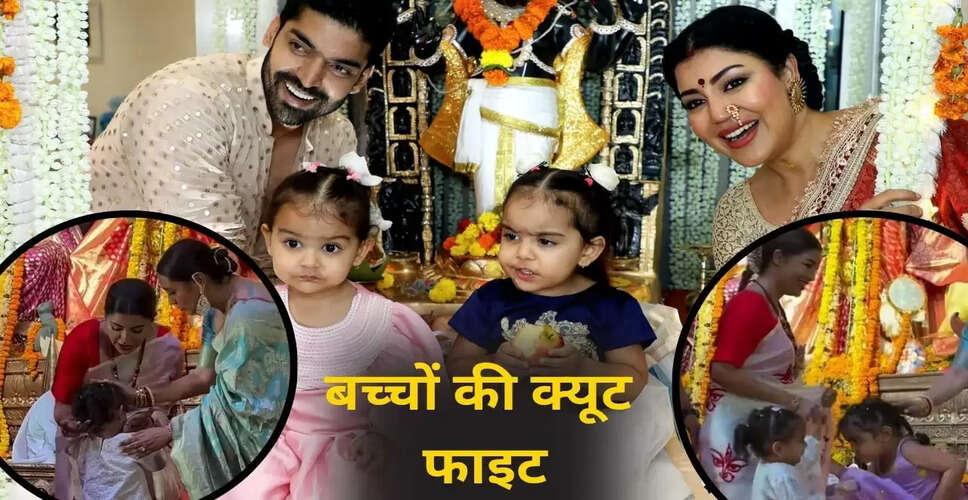 दुर्गा पूजा पंडाल में रानी मुखर्जी के सामने नन्ही बहनों का झगड़ा, वीडियो हुआ वायरल