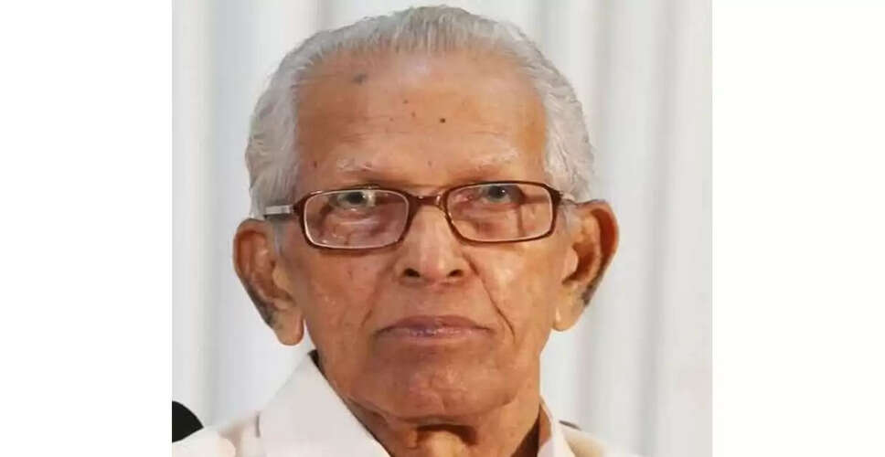 प्रसिद्ध मलयालम लेखक प्रोफेसर एम.के. सानु का 97 वर्ष की आयु में निधन