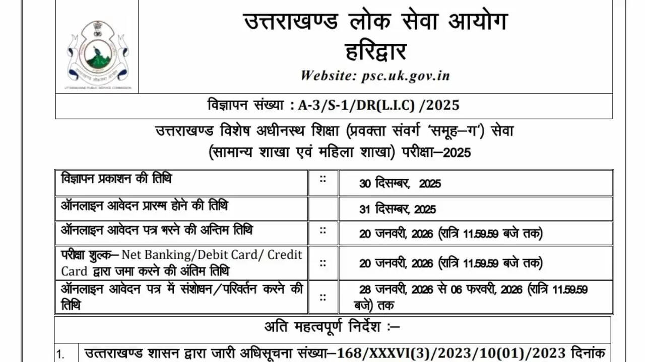 उत्तराखंड में UKPSC प्रवक्ता भर्ती 2025: 808 पदों के लिए आवेदन प्रक्रिया शुरू
