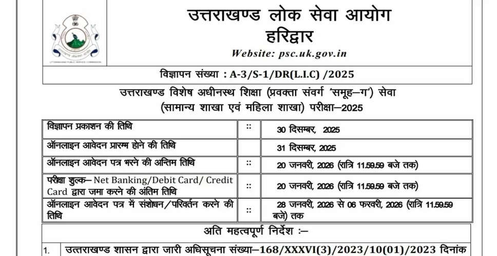 उत्तराखंड में UKPSC प्रवक्ता भर्ती 2025: 808 पदों के लिए आवेदन प्रक्रिया शुरू