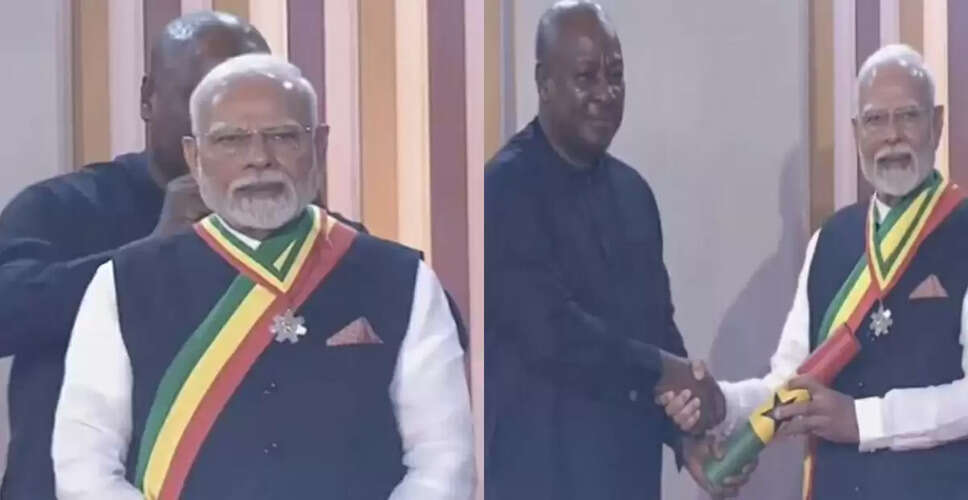 प्रधानमंत्री मोदी को घाना का सर्वोच्च नागरिक सम्मान मिला
