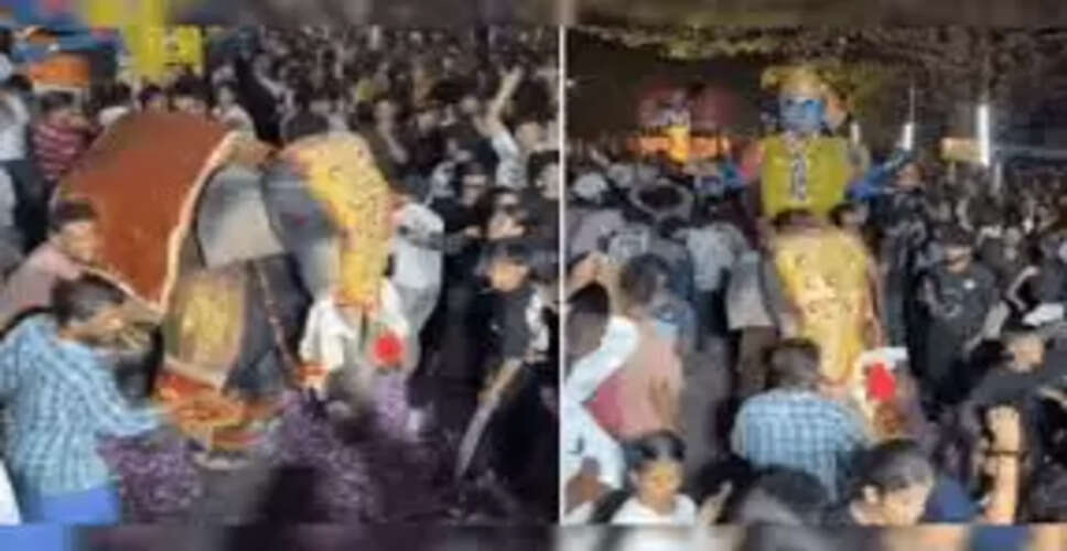 धार्मिक आयोजन में हाथी के कॉस्ट्यूम में डांस का मजेदार वीडियो वायरल