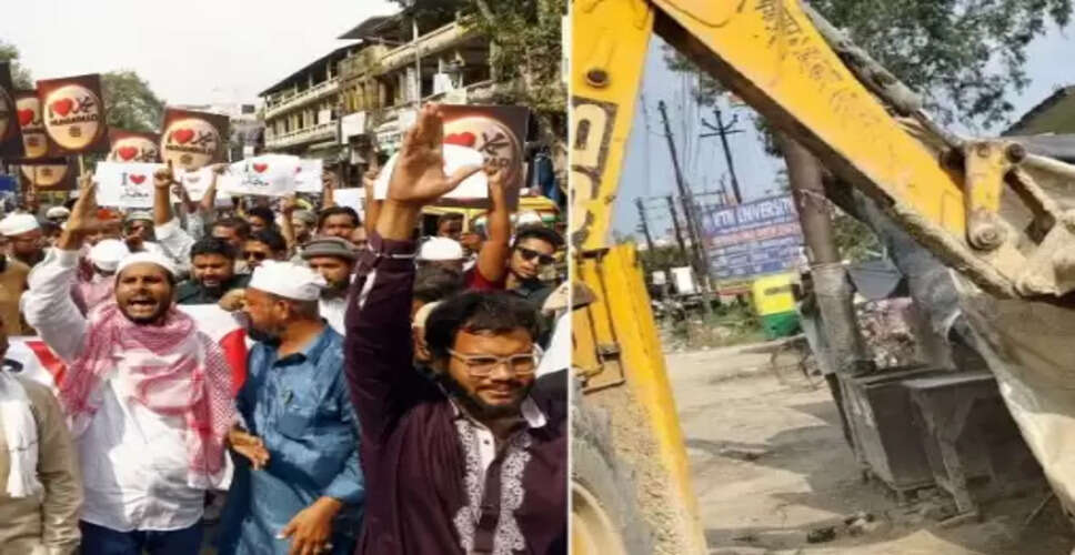 काशीपुर में जुलूस विवाद: पुलिस ने अतिक्रमण पर चलाया बुलडोजर