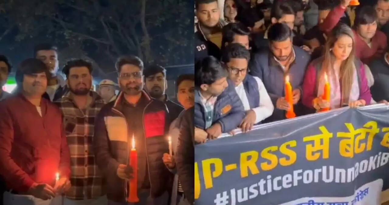 यूथ कांग्रेस का कैंडल मार्च: उन्नाव रेप केस में सेंगर की जमानत पर विरोध