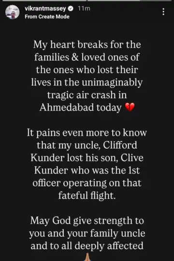 Ahmedabad Plane Crash: Vikrant Massey Mourns Loss of Cousin