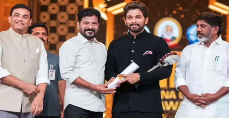Allu Arjun Receives Best Actor Award at Telangana Gaddar Film Awards 2024