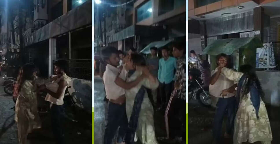 मुरादाबाद में महिला ने पति को सरेआम पीटा, वीडियो हुआ वायरल