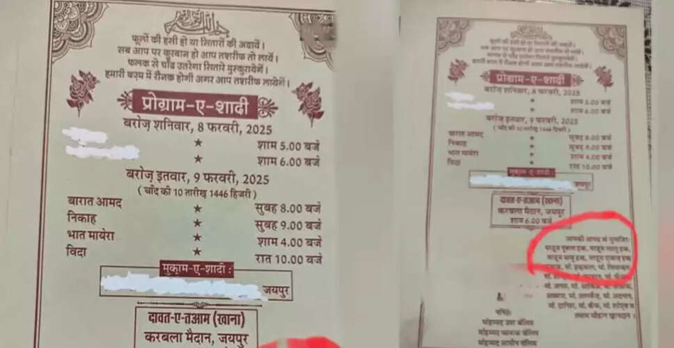 शादी के कार्ड में अनोखी जानकारी ने बढ़ाई मेहमानों की चिंता