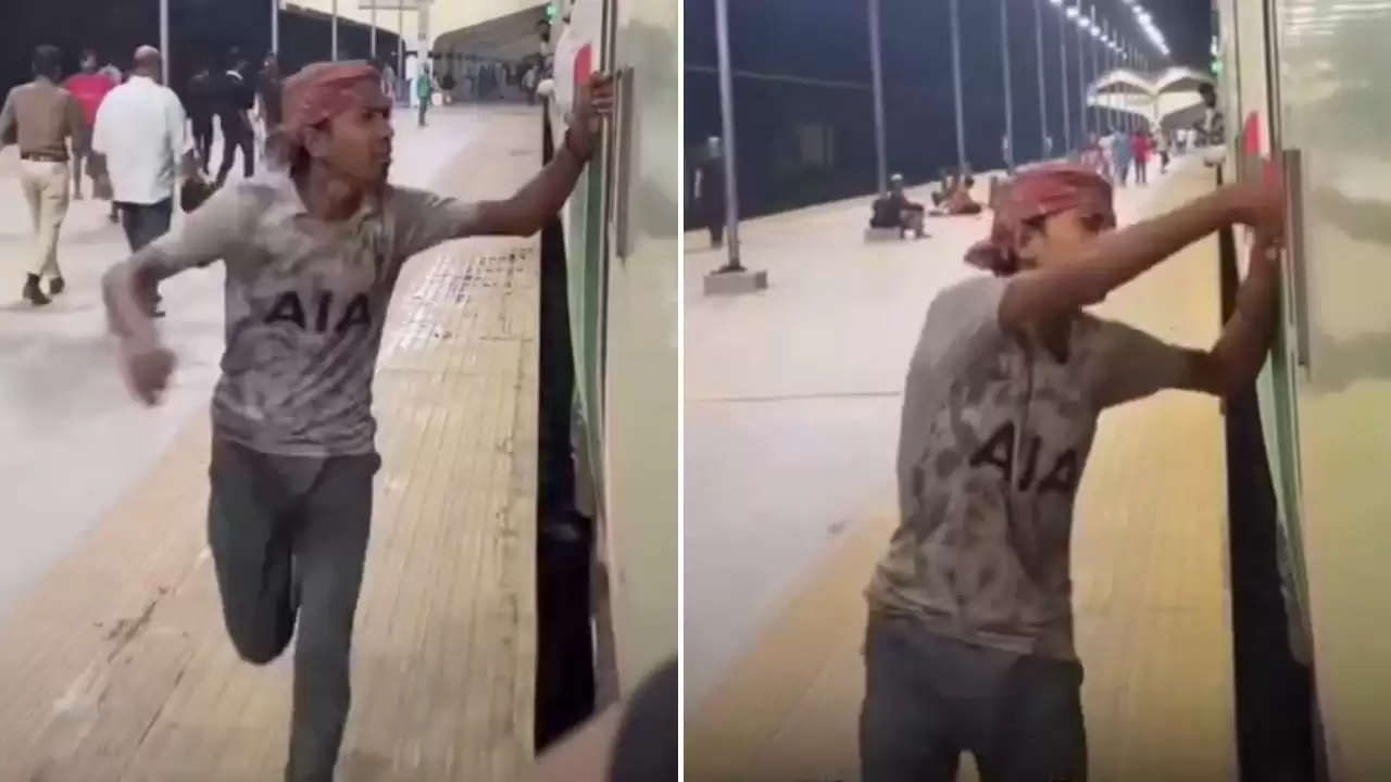 चौंकाने वाला वायरल वीडियो: ट्रेन के पीछे दौड़ता युवा विक्रेता