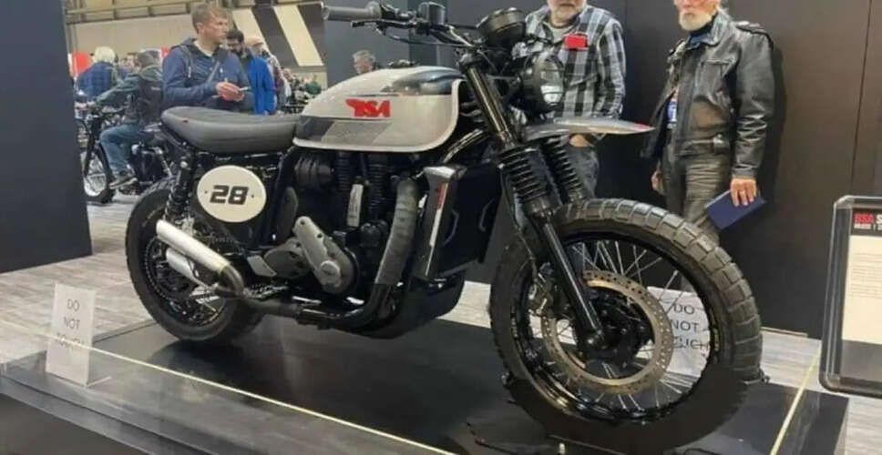 BSA Motorcycle (बीएसए मोटरसाइकिल) ने दिसंबर 2021 में Gold Star (गोल्ड स्टार) 650cc रेट्रो-स्टाइल मोटरसाइकिल पेश की थी। ऐसा लगता है कि बीएसए एक नई 650cc स्क्रैम्बलर पर काम कर रही है, क्योंकि बर्मिंघम में मोटरसाइकिल लाइव शो में एक नई BSA Scrambler (बीएसए स्क्रैम्बलर) कॉन्सेप्ट बाइक को पेश किया गया है।